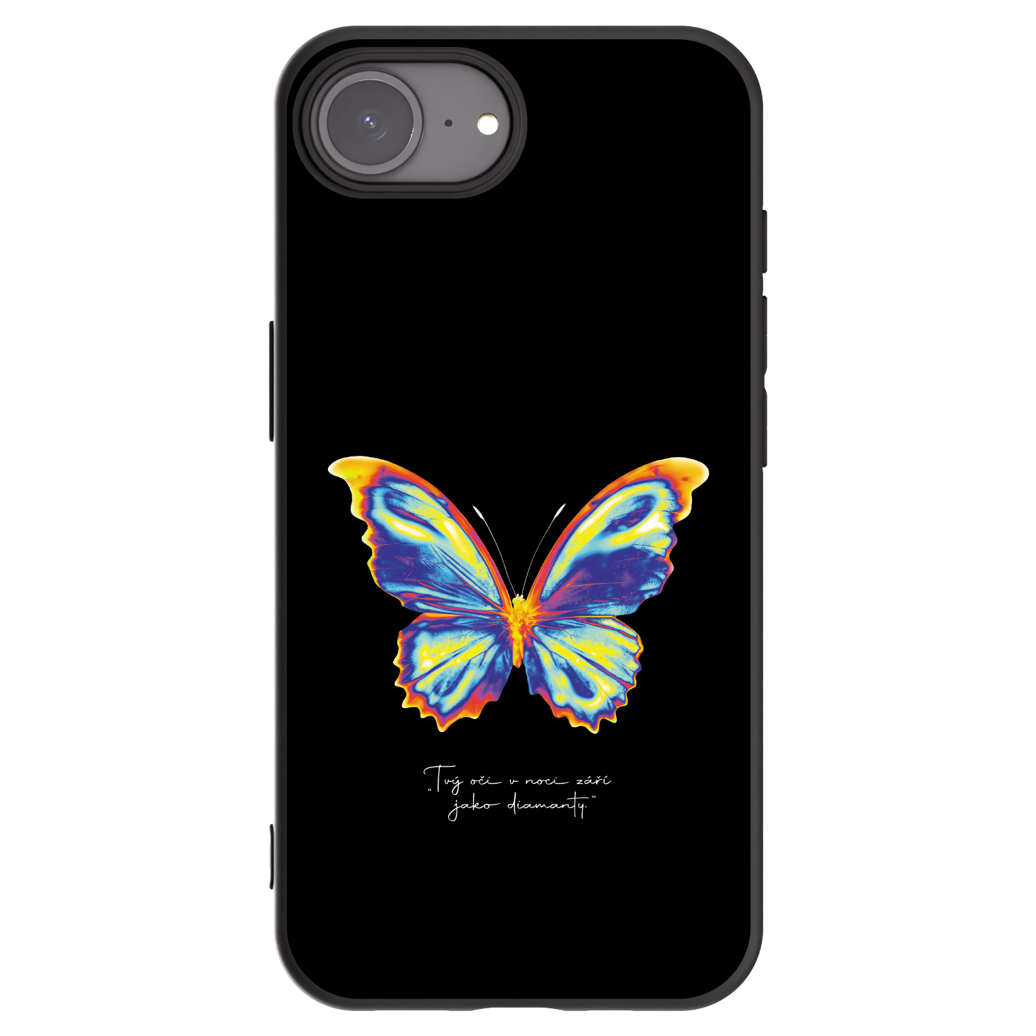 Picasee Μαύρη θήκη σιλικόνης για Apple iPhone 16e - Diamanty Black