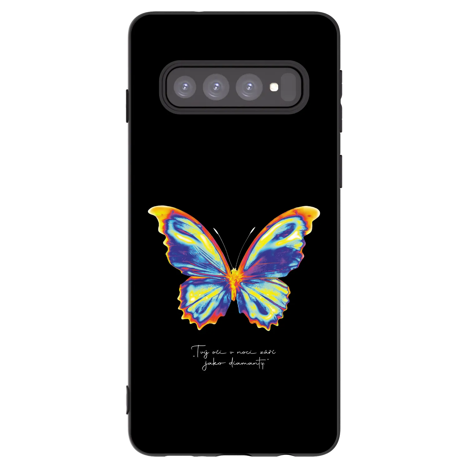 Picasee Μαύρη θήκη σιλικόνης για Samsung Galaxy S10 G973 - Diamanty Black