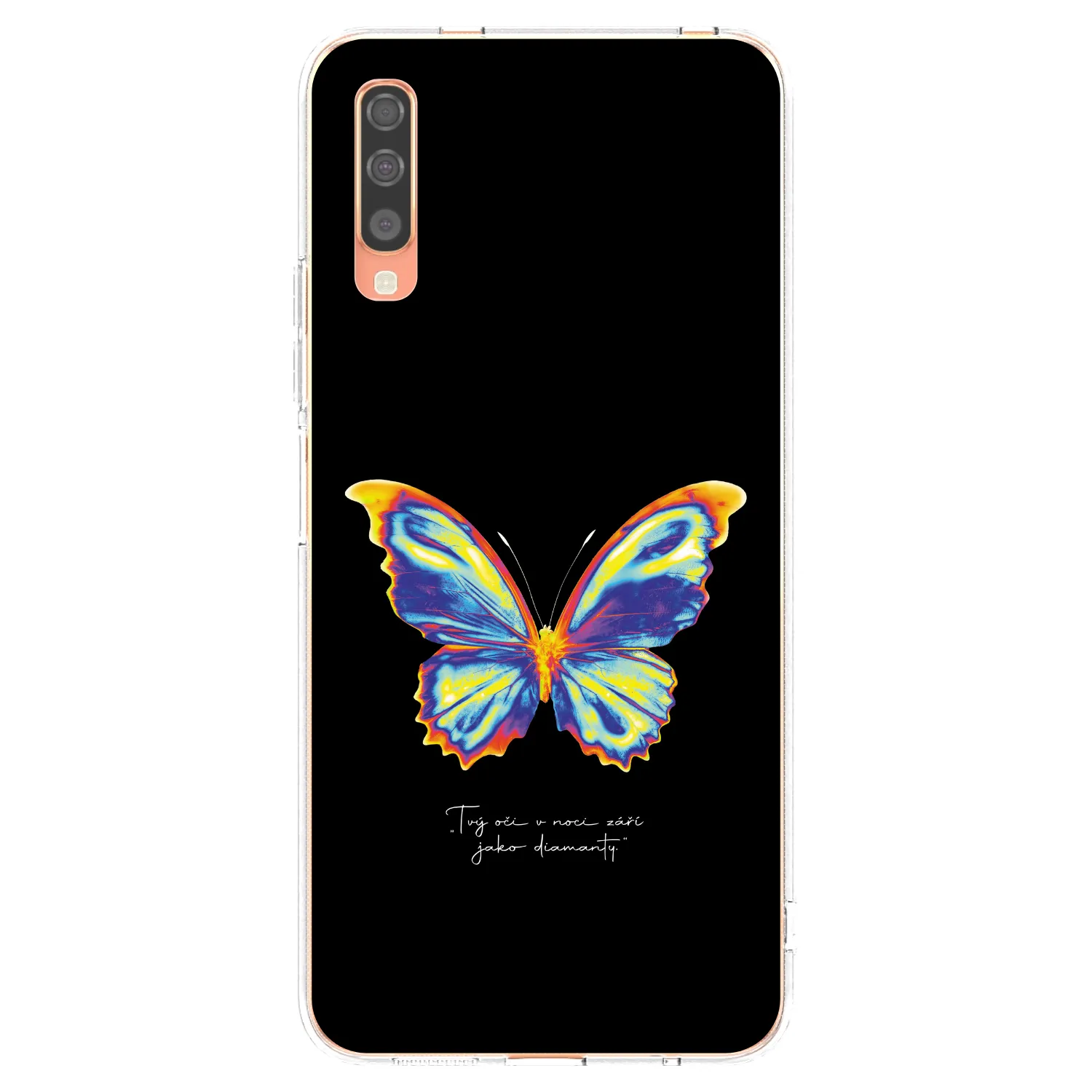 Picasee διαφανής θήκη σιλικόνης Samsung Galaxy A70 A705F - Diamanty Black