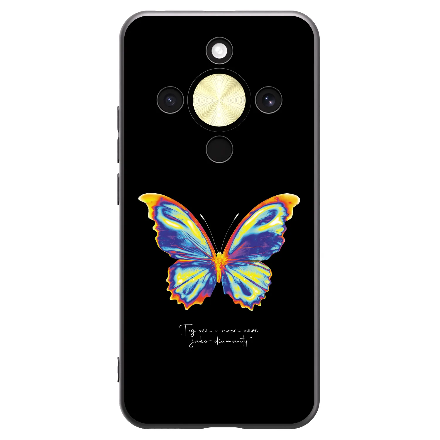 Picasee Μαύρη θήκη σιλικόνης για Honor Magic8 Lite 5G - Diamanty Black