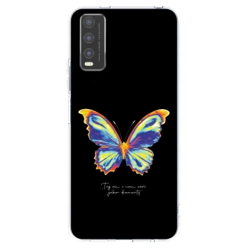 Picasee διαφανής θήκη σιλικόνης Vivo Y20s - Diamanty Black