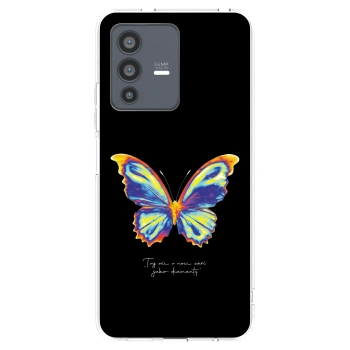 Picasee διαφανής θήκη σιλικόνης Vivo V23 5G - Diamanty Black