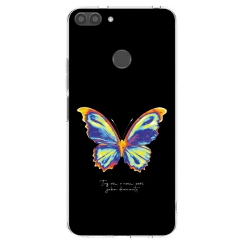 Picasee διαφανής θήκη σιλικόνης Huawei P Smart - Diamanty Black