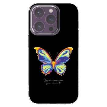 Picasee διαφανής θήκη σιλικόνης Apple iPhone 14 Pro - Diamanty Black