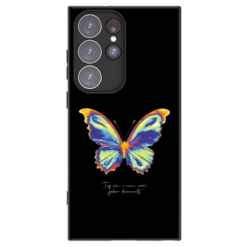 Picasee Μαύρη θήκη σιλικόνης για Samsung Galaxy S23 Ultra 5G - Diamanty Black