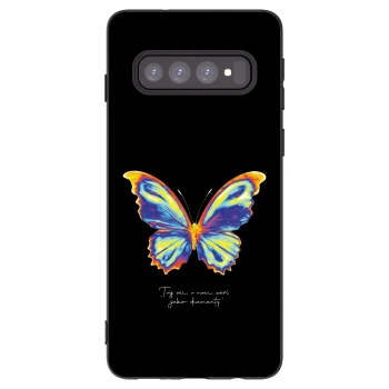 Picasee Μαύρη θήκη σιλικόνης για Samsung Galaxy S10 G973 - Diamanty Black