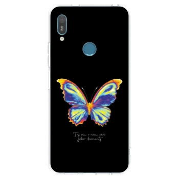 Picasee διαφανής θήκη σιλικόνης Huawei Y6 2019 - Diamanty Black
