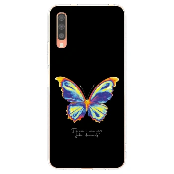 Picasee διαφανής θήκη σιλικόνης Samsung Galaxy A70 A705F - Diamanty Black