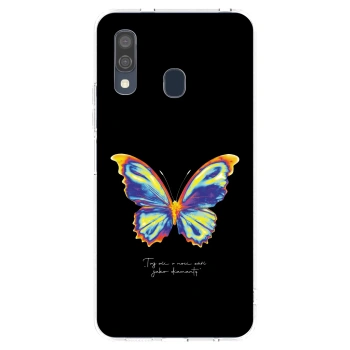 Picasee διαφανής θήκη σιλικόνης Samsung Galaxy A40 A405F - Diamanty Black
