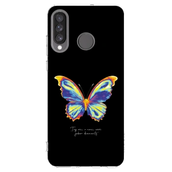 Picasee διαφανής θήκη σιλικόνης Huawei P30 Lite - Diamanty Black