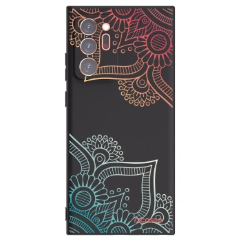 Picasee Μαύρη θήκη σιλικόνης για Samsung Galaxy Note 20 Ultra - Flowers pattern