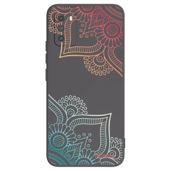 Picasee Μαύρη θήκη σιλικόνης για Xiaomi Poco M3 - Flowers pattern