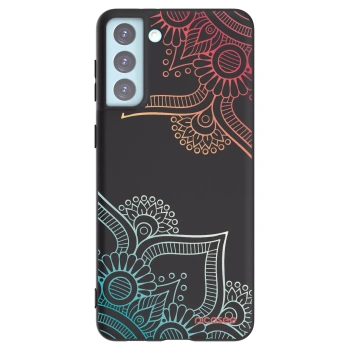 Picasee Μαύρη θήκη σιλικόνης για Samsung Galaxy S21+ 5G G996F - Flowers pattern
