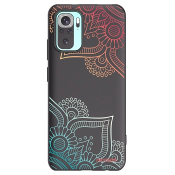 Picasee Μαύρη θήκη σιλικόνης για Xiaomi Redmi Note 10 Pro - Flowers pattern