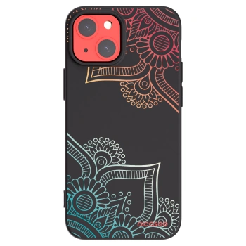 Picasee Μαύρη θήκη σιλικόνης για Apple iPhone 13 mini - Flowers pattern
