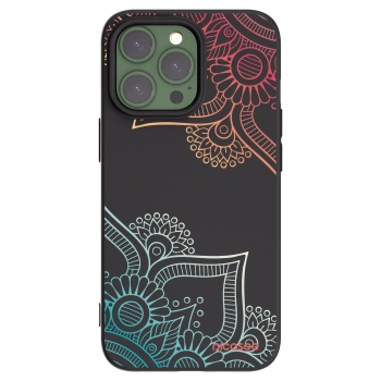 Picasee Μαύρη θήκη σιλικόνης για Apple iPhone 13 Pro - Flowers pattern