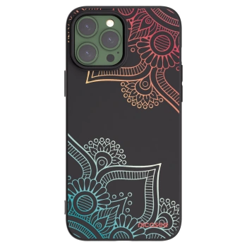 Picasee Μαύρη θήκη σιλικόνης για Apple iPhone 13 Pro Max - Flowers pattern