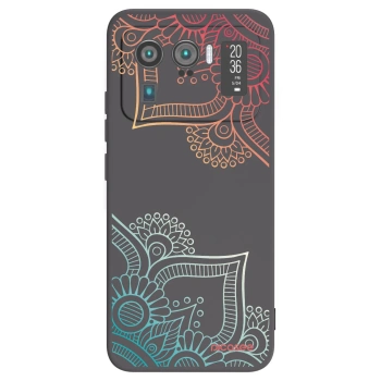 Picasee Μαύρη θήκη σιλικόνης για Xiaomi Mi 11 Ultra - Flowers pattern