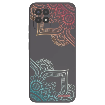 Picasee Μαύρη θήκη σιλικόνης για Realme 8i - Flowers pattern