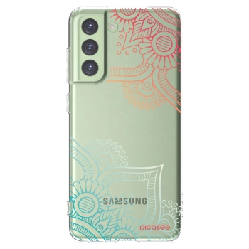 Picasee διαφανής θήκη σιλικόνης Samsung Galaxy S21 FE 5G - Flowers pattern
