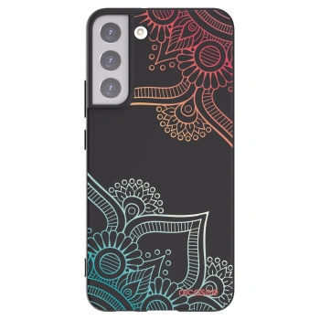 Picasee Μαύρη θήκη σιλικόνης για Samsung Galaxy S22+ 5G - Flowers pattern