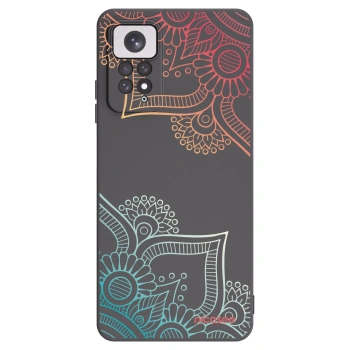 Picasee Μαύρη θήκη σιλικόνης για Xiaomi Redmi Note 11 - Flowers pattern
