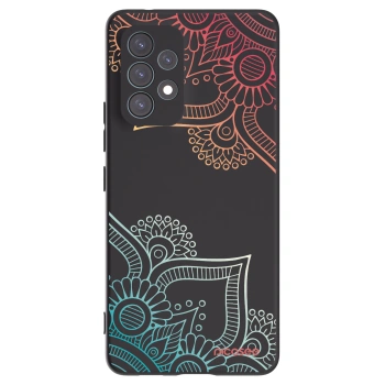 Picasee Μαύρη θήκη σιλικόνης για Samsung Galaxy A53 5G A536 - Flowers pattern