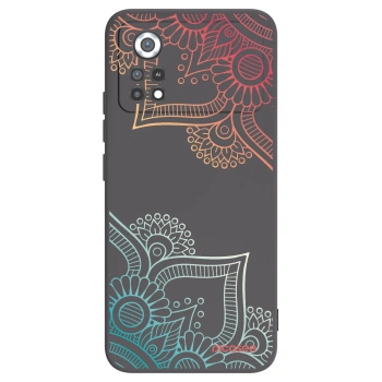 Picasee Μαύρη θήκη σιλικόνης για Xiaomi Poco X4 Pro 5G - Flowers pattern