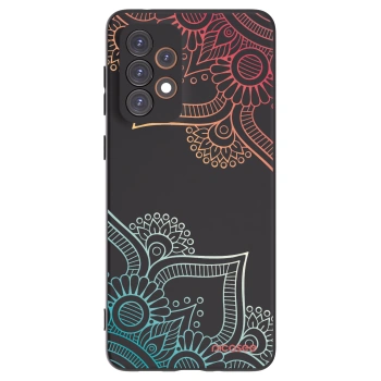 Picasee Μαύρη θήκη σιλικόνης για Samsung Galaxy A33 5G A336 - Flowers pattern