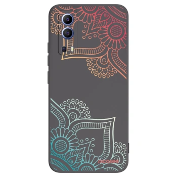 Picasee Μαύρη θήκη σιλικόνης για Vivo Y52 5G - Flowers pattern