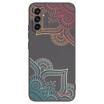 Picasee Μαύρη θήκη σιλικόνης για Samsung Galaxy M13 M135F - Flowers pattern