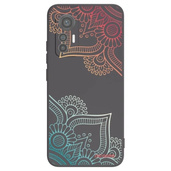Picasee Μαύρη θήκη σιλικόνης για Xiaomi 12 Lite - Flowers pattern