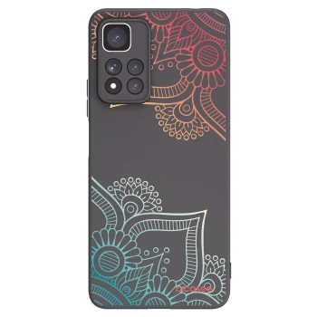 Picasee Μαύρη θήκη σιλικόνης για Xiaomi Redmi Note 11 Pro+ 5G - Flowers pattern
