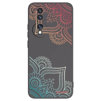 Picasee Μαύρη θήκη σιλικόνης για Honor 70 - Flowers pattern