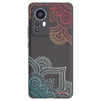 Picasee Μαύρη θήκη σιλικόνης για Xiaomi 12T Pro - Flowers pattern