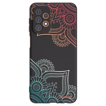 Picasee Μαύρη θήκη σιλικόνης για Samsung Galaxy A23 A235F 4G - Flowers pattern