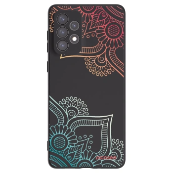 Picasee Μαύρη θήκη σιλικόνης για Samsung Galaxy A73 5G - Flowers pattern