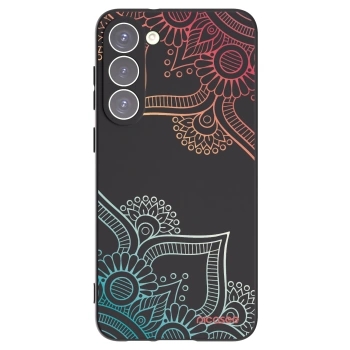 Picasee Μαύρη θήκη σιλικόνης για Samsung Galaxy S23+ 5G - Flowers pattern