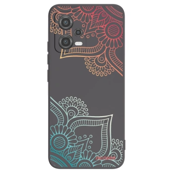 Picasee Μαύρη θήκη σιλικόνης για Xiaomi Poco X5 - Flowers pattern