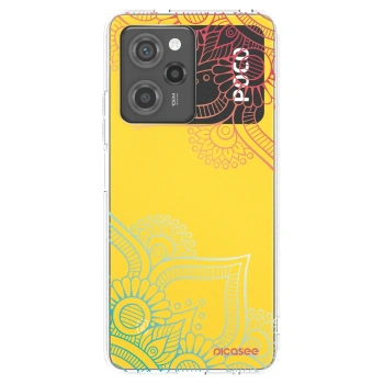 Picasee Μαύρη θήκη σιλικόνης για Xiaomi Poco X5 Pro - Flowers pattern