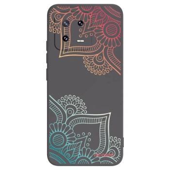 Picasee Μαύρη θήκη σιλικόνης για Xiaomi 13 Pro - Flowers pattern