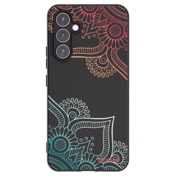 Picasee Μαύρη θήκη σιλικόνης για Samsung Galaxy A54 5G A546B - Flowers pattern