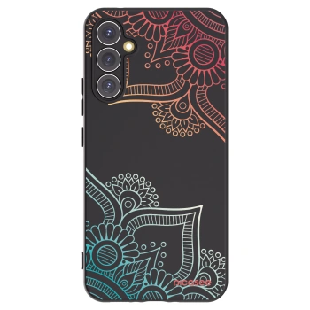 Picasee Μαύρη θήκη σιλικόνης για Samsung Galaxy A34 5G A346B - Flowers pattern