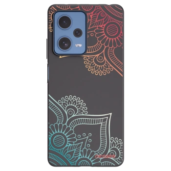 Picasee Μαύρη θήκη σιλικόνης για Xiaomi Redmi Note 12 Pro 5G - Flowers pattern