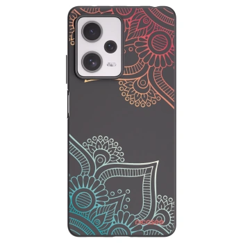 Picasee Μαύρη θήκη σιλικόνης για Xiaomi Redmi Note 12 Pro+ 5G - Flowers pattern