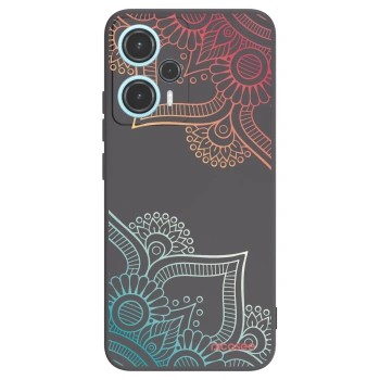 Picasee Μαύρη θήκη σιλικόνης για Xiaomi Poco F5 - Flowers pattern