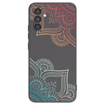 Picasee Μαύρη θήκη σιλικόνης για Samsung Galaxy A04s A047F - Flowers pattern