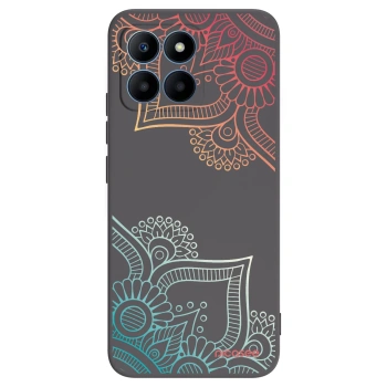 Picasee Μαύρη θήκη σιλικόνης για Honor 70 Lite - Flowers pattern