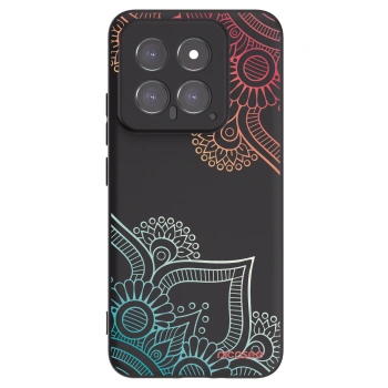 Picasee Μαύρη θήκη σιλικόνης για Xiaomi 14 - Flowers pattern