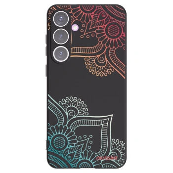 Picasee Μαύρη θήκη σιλικόνης για Samsung Galaxy S24+ S926B 5G - Flowers pattern